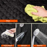HKM-878099 Waterproof Dog Car Seat Cover with Scratchproof Protection and Adjustable Seat Belt for SUVs, Trucks, and Cars