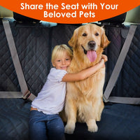 HKM-878099 Waterproof Dog Car Seat Cover with Scratchproof Protection and Adjustable Seat Belt for SUVs, Trucks, and Cars