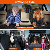 HKM-878099 Waterproof Dog Car Seat Cover with Scratchproof Protection and Adjustable Seat Belt for SUVs, Trucks, and Cars