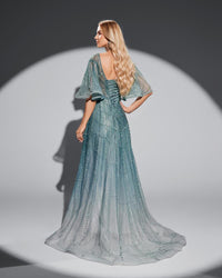 HKM-873875 Elegant Green Evening Dress for Women – Timeless Style and Sophisticated Design