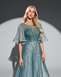 HKM-873875 Elegant Green Evening Dress for Women – Timeless Style and Sophisticated Design