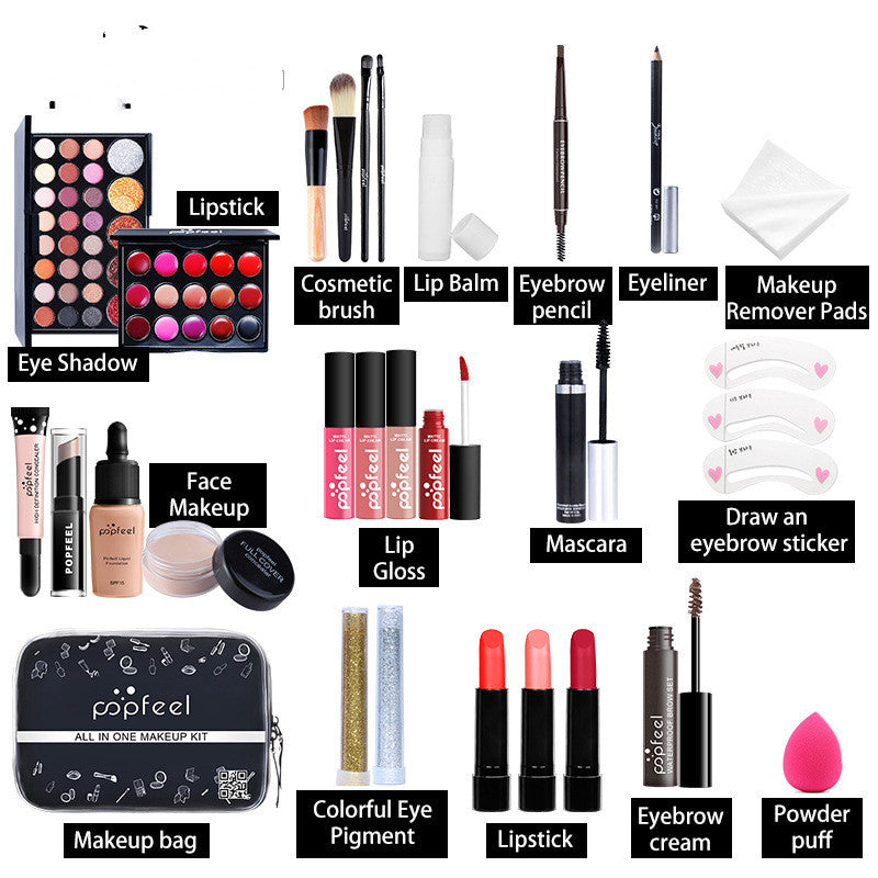HKM-631827 All-in-One Makeup Set for Mixed Skin Types - 8 Natural Shades for Oil Control and Concealing
