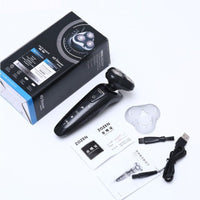 HKM-526291 Zhong Zheng Rechargeable 4D Floating Razor with 3 Rotating Blades and Waterproof Design