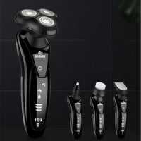 HKM-526291 Zhong Zheng Rechargeable 4D Floating Razor with 3 Rotating Blades and Waterproof Design