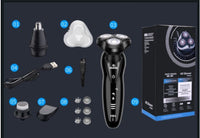 HKM-526291 Zhong Zheng Rechargeable 4D Floating Razor with 3 Rotating Blades and Waterproof Design