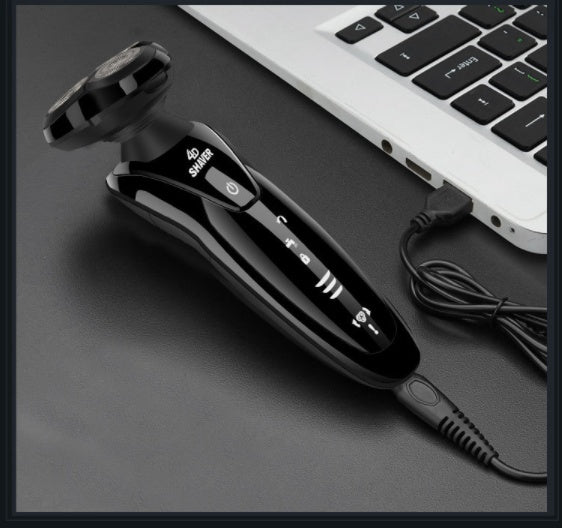 HKM-526291 Zhong Zheng Rechargeable 4D Floating Razor with 3 Rotating Blades and Waterproof Design