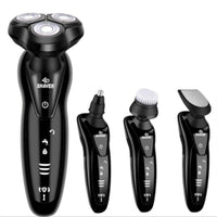 HKM-526291 Zhong Zheng Rechargeable 4D Floating Razor with 3 Rotating Blades and Waterproof Design