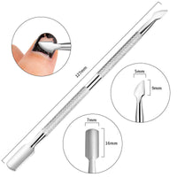 HKM-968659 Stainless Steel Cuticle Push and Nail Care Tool Set with Double-Head Remover