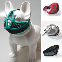 HKM-963603 Short-Mouthed Nylon Dog Mouth Cover - Adjustable Fit in Black, Red, and Green