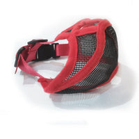 HKM-963603 Short-Mouthed Nylon Dog Mouth Cover - Adjustable Fit in Black, Red, and Green