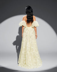 HKM-151827 Elegant Yellow Evening Dress for Special Occasions