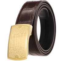 HKM-391571 Men's Luxury Ratchet Belt with Stainless Steel Buckle - Model LY36-61423-8