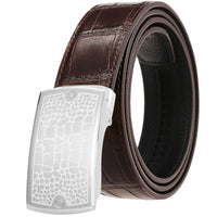 HKM-391571 Men's Luxury Ratchet Belt with Stainless Steel Buckle - Model LY36-61423-8