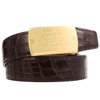 HKM-391571 Men's Luxury Ratchet Belt with Stainless Steel Buckle - Model LY36-61423-8