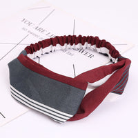 HKM-183635 Chiffon Silk Check Pattern Headband for Women