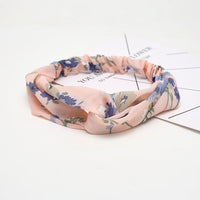 HKM-183635 Chiffon Silk Check Pattern Headband for Women