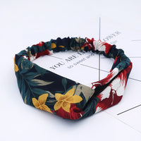 HKM-183635 Chiffon Silk Check Pattern Headband for Women