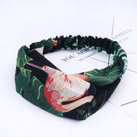 HKM-183635 Chiffon Silk Check Pattern Headband for Women