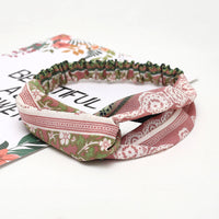 HKM-183635 Chiffon Silk Check Pattern Headband for Women