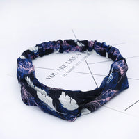 HKM-183635 Chiffon Silk Check Pattern Headband for Women