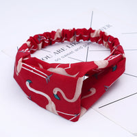 HKM-183635 Chiffon Silk Check Pattern Headband for Women