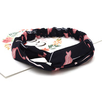 HKM-183635 Chiffon Silk Check Pattern Headband for Women