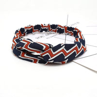 HKM-183635 Chiffon Silk Check Pattern Headband for Women