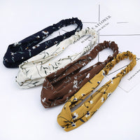 HKM-183635 Chiffon Silk Check Pattern Headband for Women