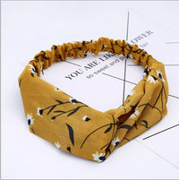 HKM-183635 Chiffon Silk Check Pattern Headband for Women