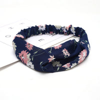 HKM-183635 Chiffon Silk Check Pattern Headband for Women