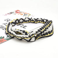 HKM-183635 Chiffon Silk Check Pattern Headband for Women
