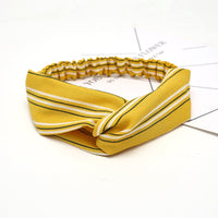 HKM-183635 Chiffon Silk Check Pattern Headband for Women