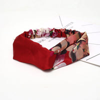 HKM-183635 Chiffon Silk Check Pattern Headband for Women