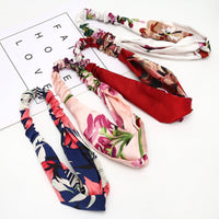 HKM-183635 Chiffon Silk Check Pattern Headband for Women