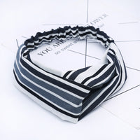 HKM-183635 Chiffon Silk Check Pattern Headband for Women