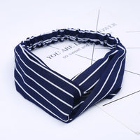 HKM-183635 Chiffon Silk Check Pattern Headband for Women
