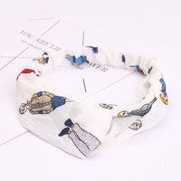 HKM-183635 Chiffon Silk Check Pattern Headband for Women