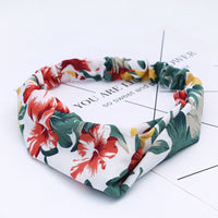 HKM-183635 Chiffon Silk Check Pattern Headband for Women