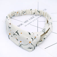 HKM-183635 Chiffon Silk Check Pattern Headband for Women