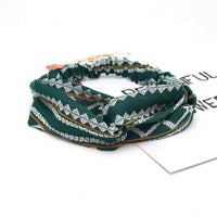 HKM-183635 Chiffon Silk Check Pattern Headband for Women