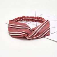 HKM-183635 Chiffon Silk Check Pattern Headband for Women