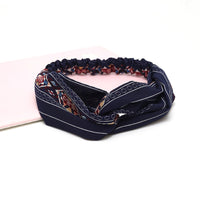 HKM-183635 Chiffon Silk Check Pattern Headband for Women
