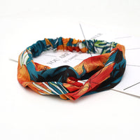 HKM-183635 Chiffon Silk Check Pattern Headband for Women