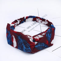 HKM-183635 Chiffon Silk Check Pattern Headband for Women