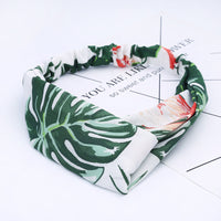 HKM-183635 Chiffon Silk Check Pattern Headband for Women