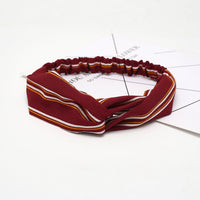 HKM-183635 Chiffon Silk Check Pattern Headband for Women