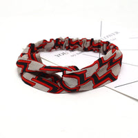 HKM-183635 Chiffon Silk Check Pattern Headband for Women