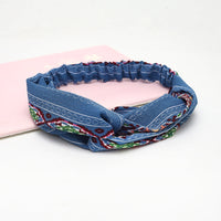 HKM-183635 Chiffon Silk Check Pattern Headband for Women