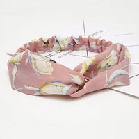 HKM-183635 Chiffon Silk Check Pattern Headband for Women
