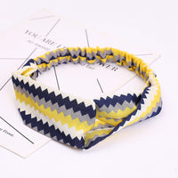 HKM-183635 Chiffon Silk Check Pattern Headband for Women